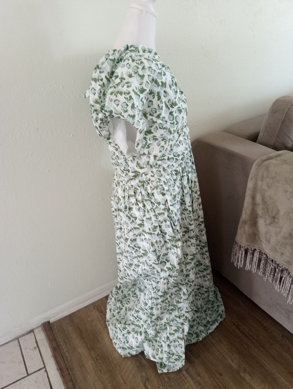 SOCIETY SOCIAL X CROWN & IVY Cotton Puff Sleeve Full Flare Maxi Dress | 14 - Picture 7 of 12